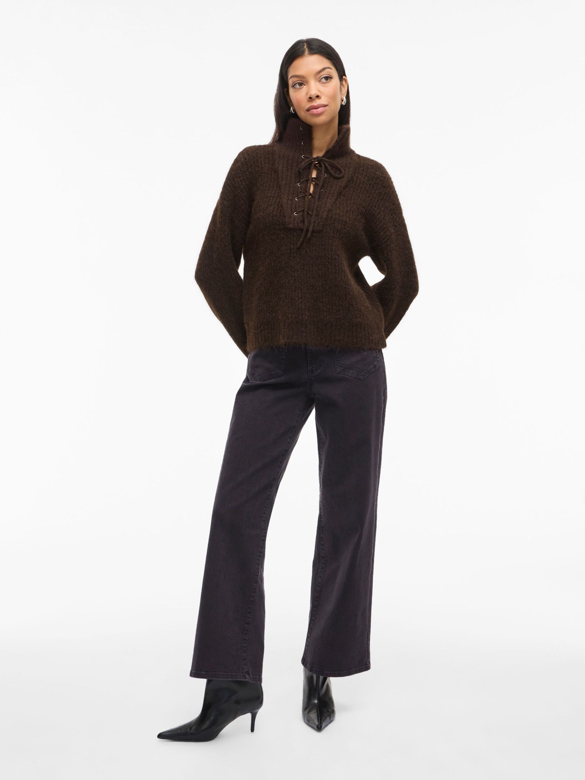 Carousel image - VIGLEEBA STEHKRAGEN STRICKPULLOVER, Coffee Bean | 4