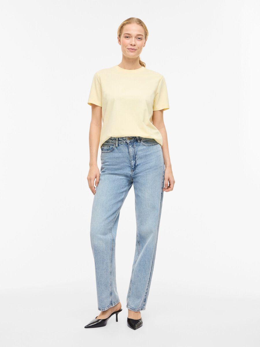 Carousel image - VINORA ROUND NECK T-SHIRT, Pastel Yellow | 4