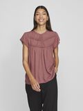 VILA DETAILED SHORT SLEEVED TOP, Rose Brown, highres - 14099307_RoseBrown_003.jpg