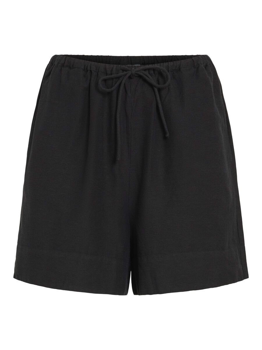 VILA MID WAIST SHORTS, Black Beauty, highres - 14104794_BlackBeauty_001.jpg