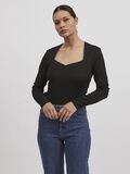 Vila SQUARE NECK LONG SLEEVED TOP, Black, highres - 14078857_Black_003.jpg