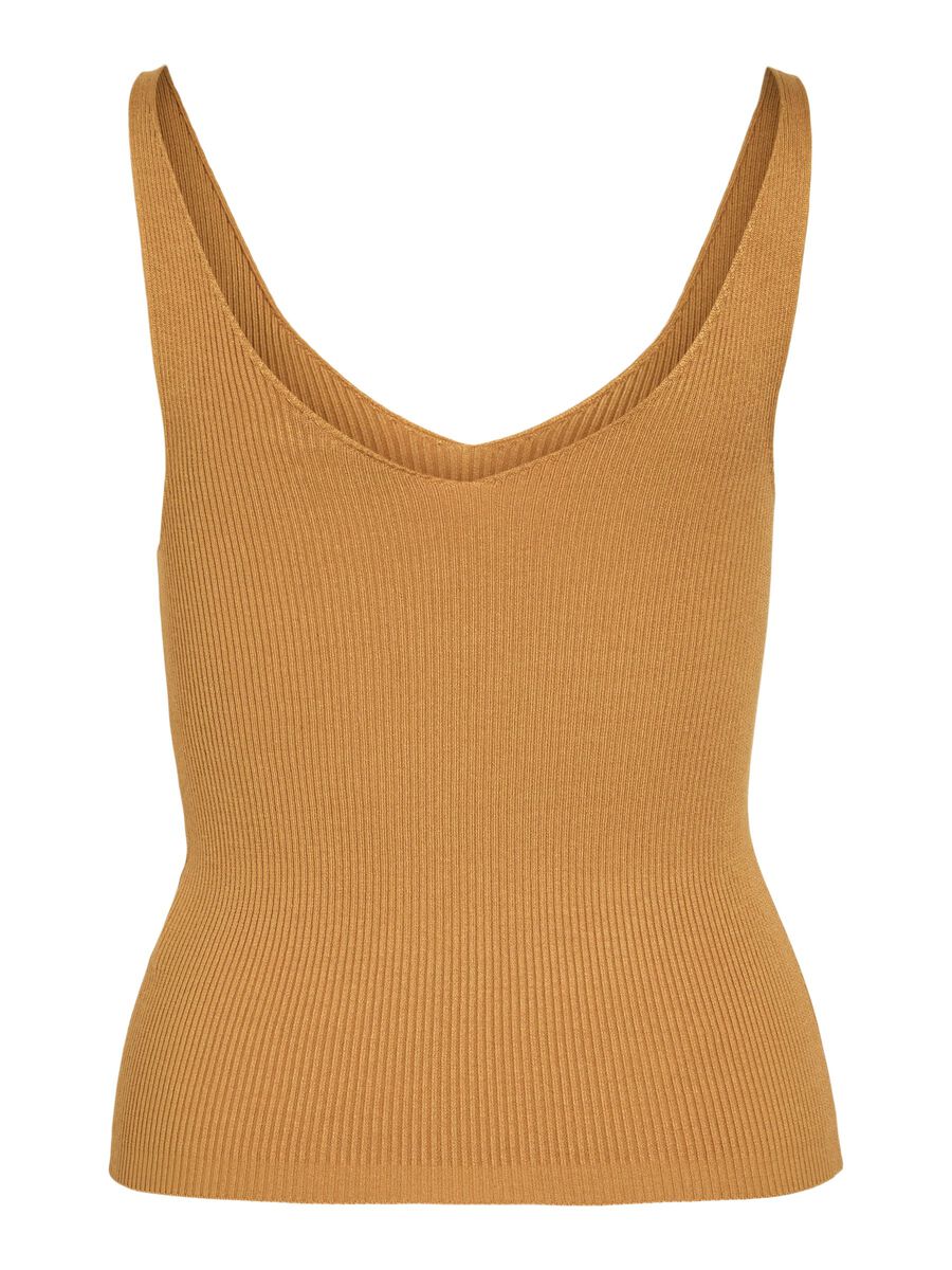 Carousel image - SLEEVELESS KNITTED TOP, Amber Gold | 7