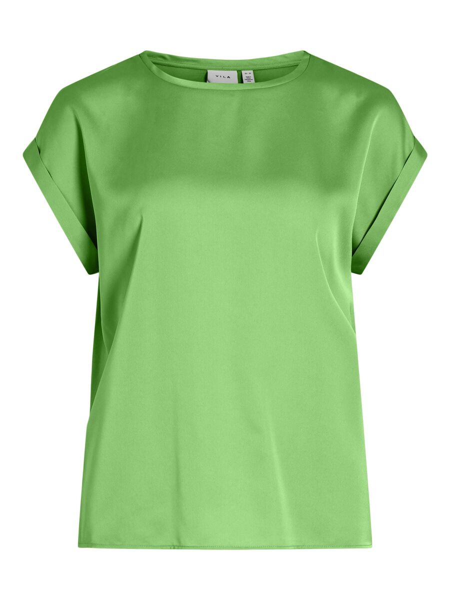 VILA VIELLETTE SHORT SLEEVED TOP, Summer Green, highres - 14059563_SummerGreen_001.jpg