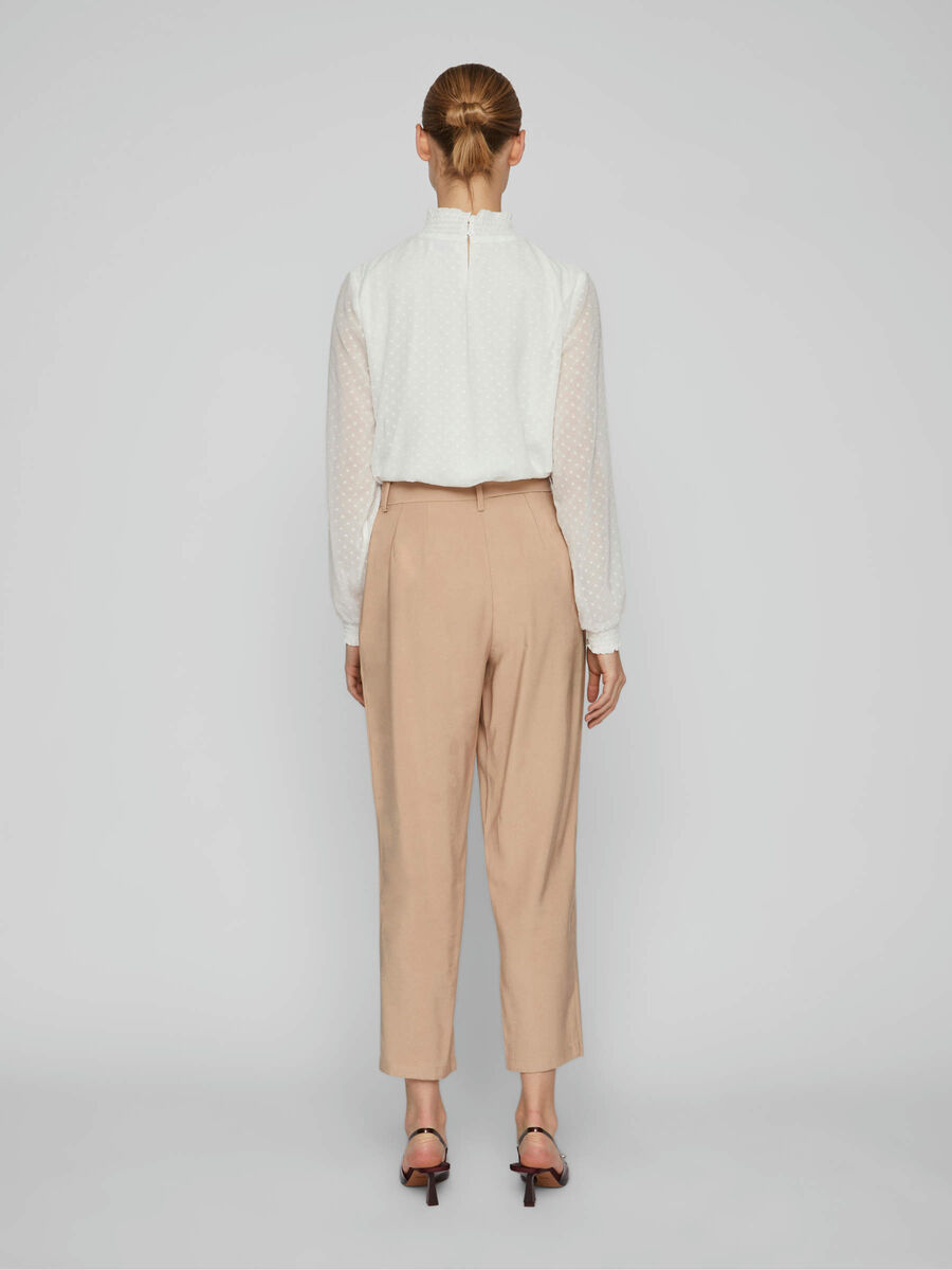 Vila HIGH-WAIST PAPERBAG TROUSERS, Sesame, highres - 14079578_Sesame_004.jpg