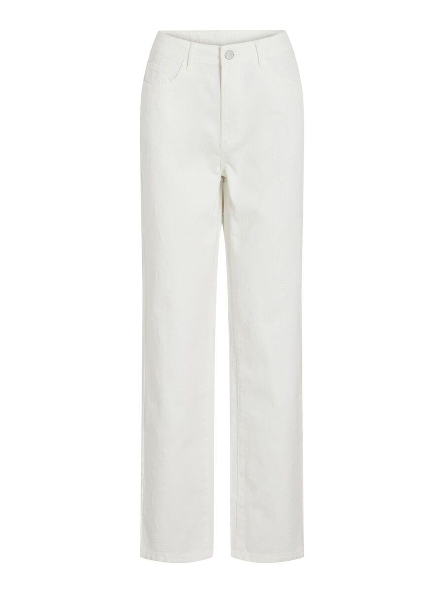 VILA HIGH WAIST STRAIGHT FIT JEANS, White Denim, highres - 14106823_WhiteDenim_001.jpg