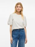 VILA VIMONIE ROUND NECK SHORT SLEEVED TOP, Snow White, highres - 14106923_SnowWhite_003.jpg