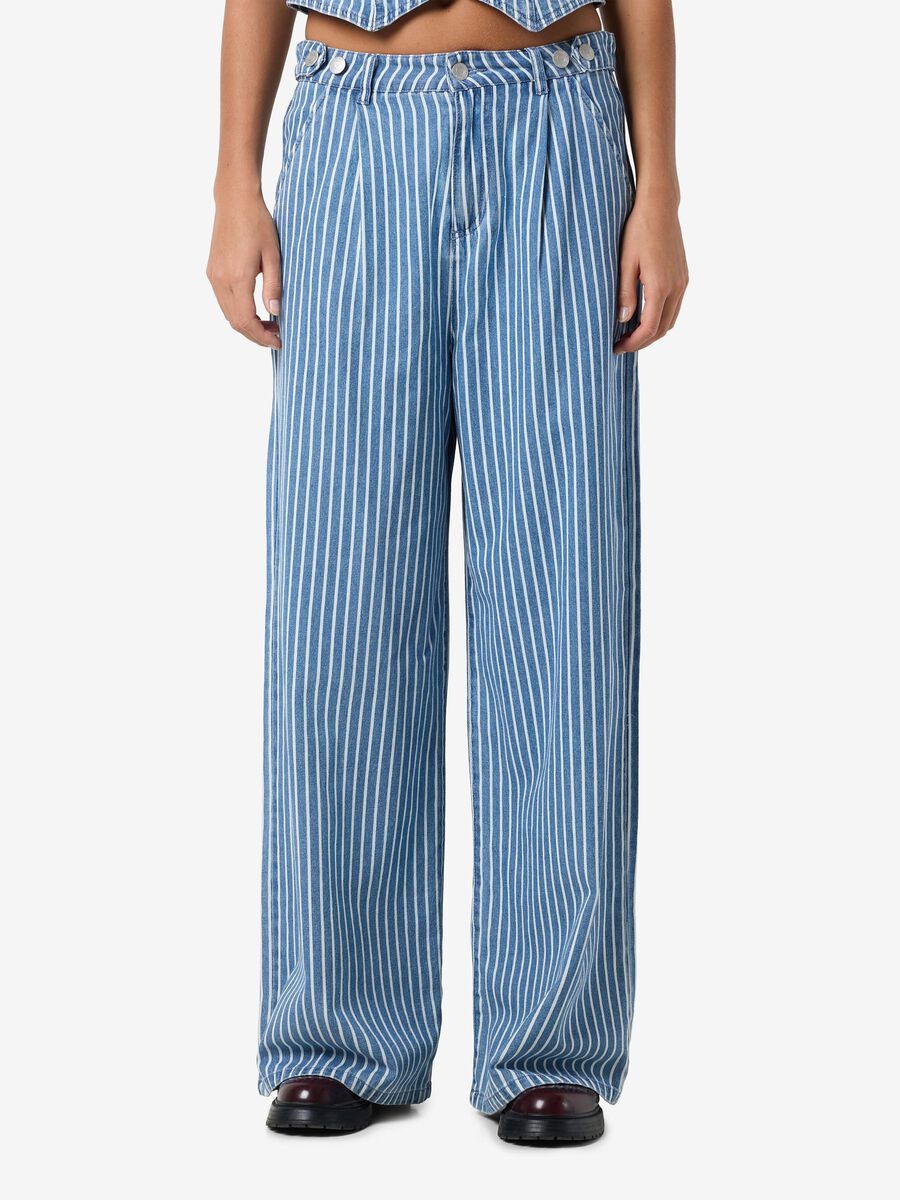 Noisy May PINSTRIPED TROUSERS, Medium Blue Denim, highres - 27034099_MediumBlueDenim_003.jpg