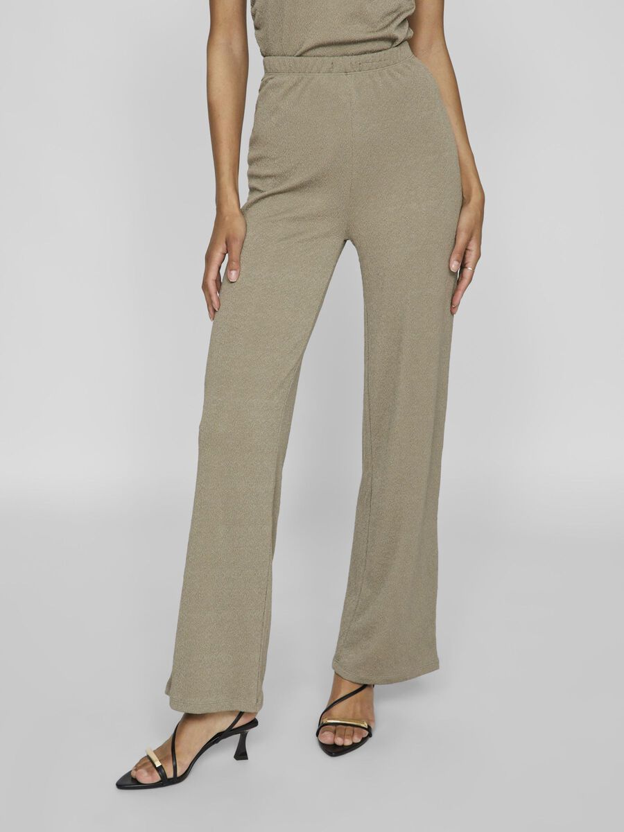 VILA HIGH WAISTED WIDE-LEG TROUSERS, Green Milieu, highres - 14104665_GreenMilieu_003.jpg