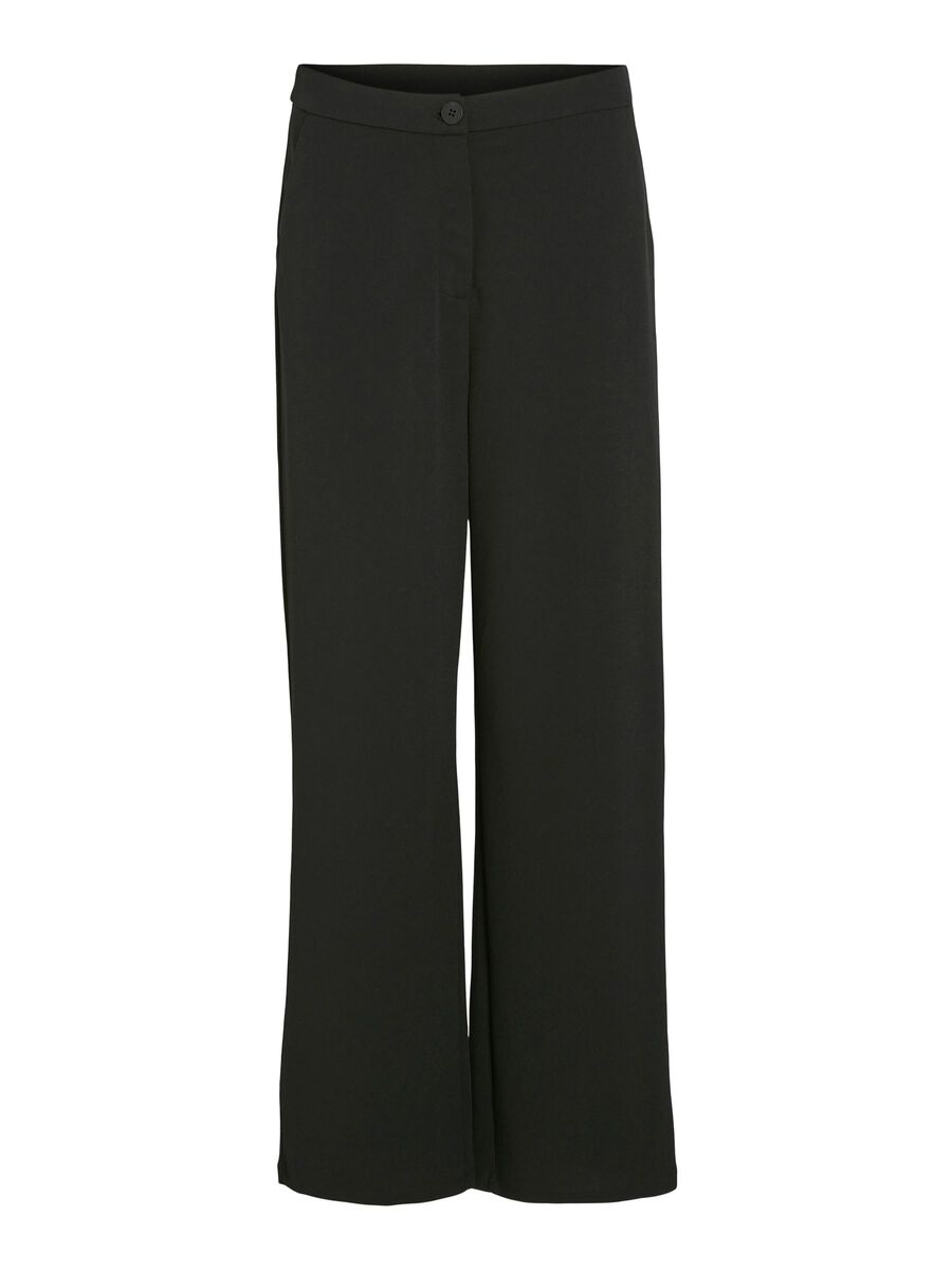 VILA CINTURA ALTA PANTALONES DE PIERNA ANCHA, Black, highres - 14100196_Black_001.jpg
