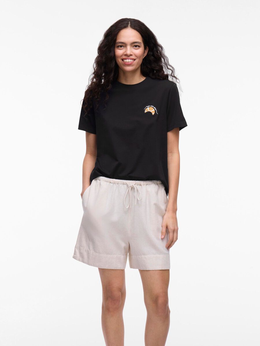 VILA VINORA OKRĄGŁY DEKOLT T-SHIRT, Black Beauty, highres - 14103448_BlackBeauty_1239985_003.jpg