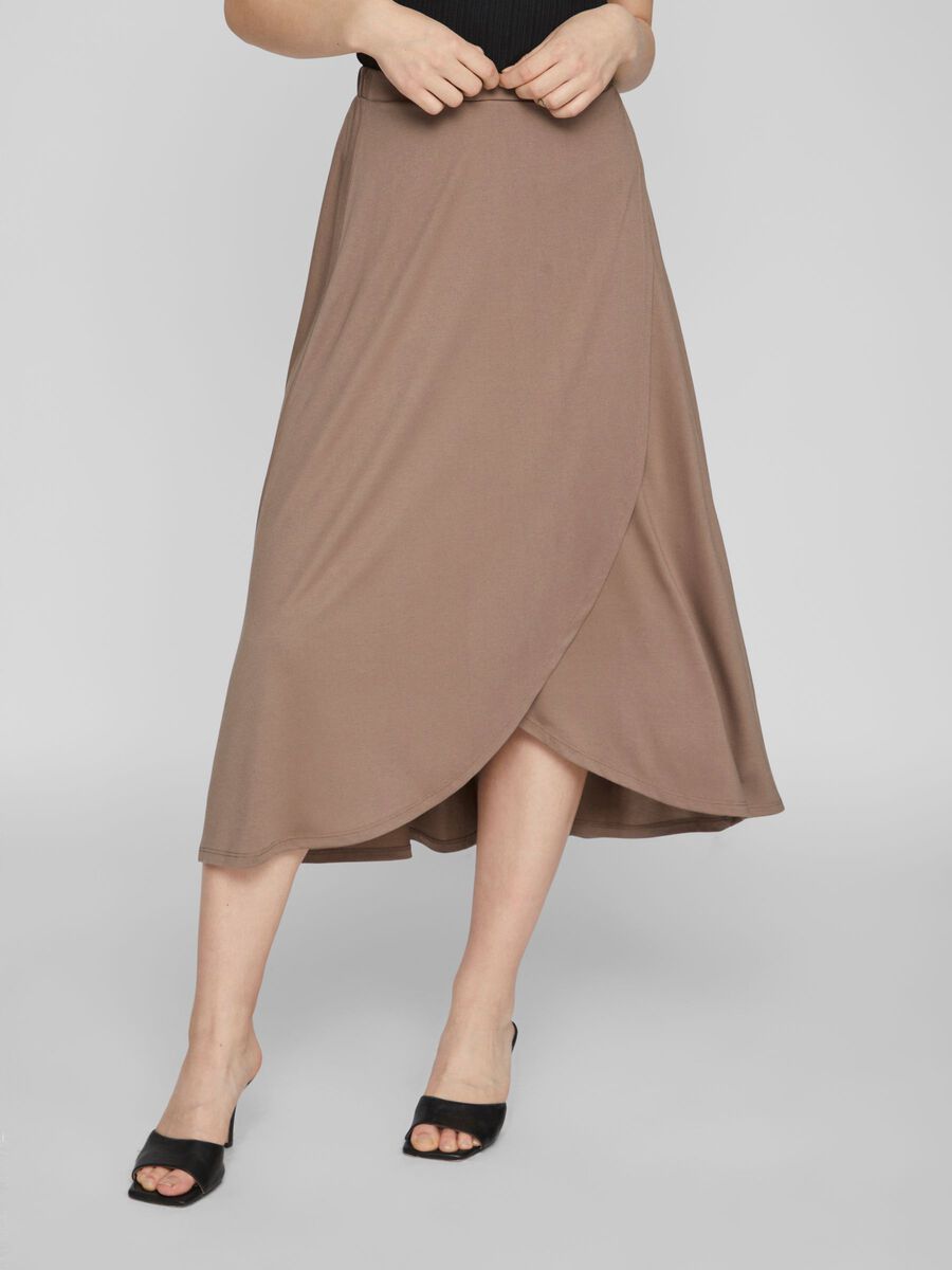 VILA WRAP STYLE MIDI SKIRT, Walnut, highres - 14091493_Walnut_003.jpg