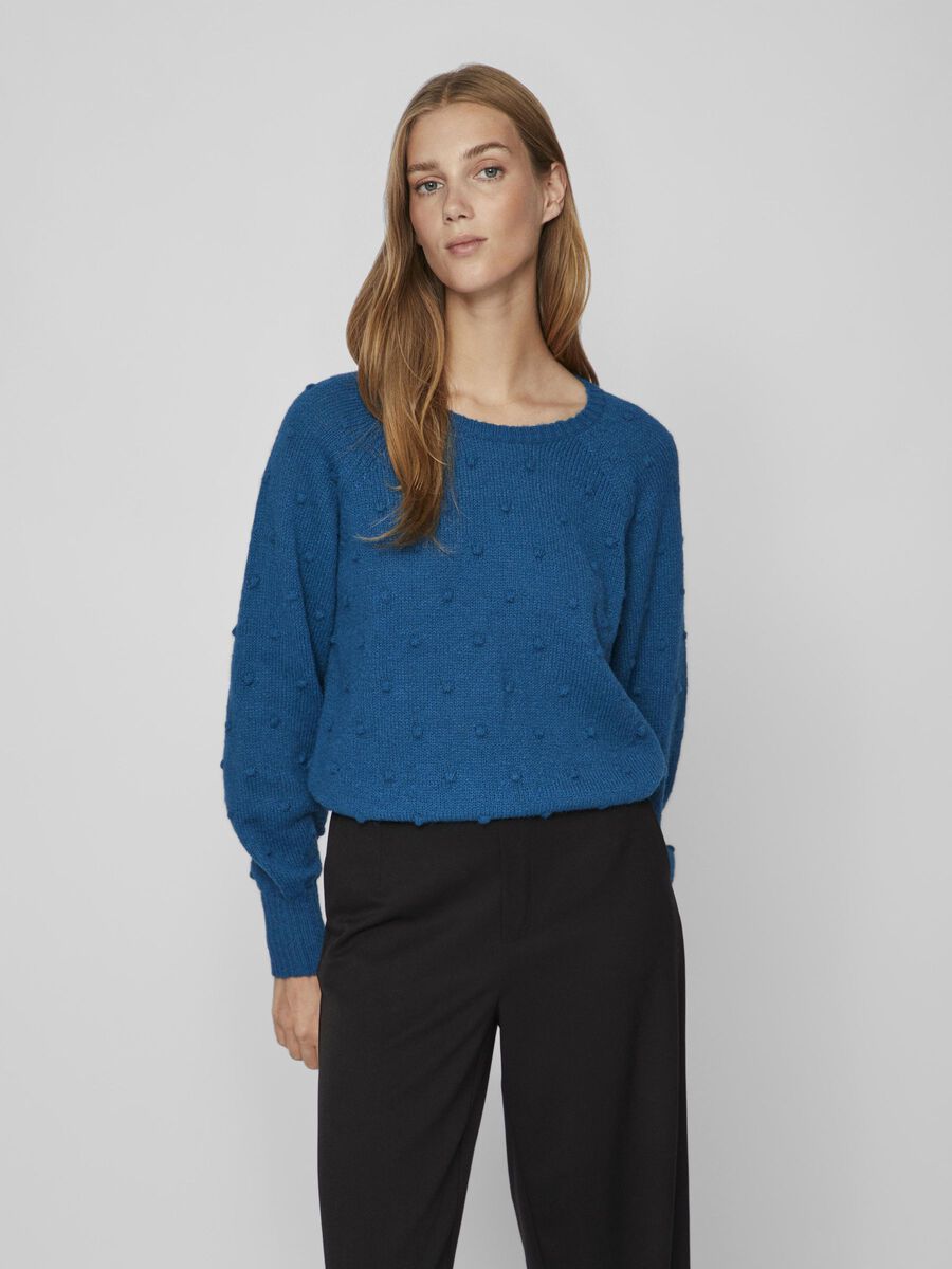 Vila DETAILED KNITTED PULLOVER, Moroccan Blue, highres - 14087530_MoroccanBlue_003.jpg