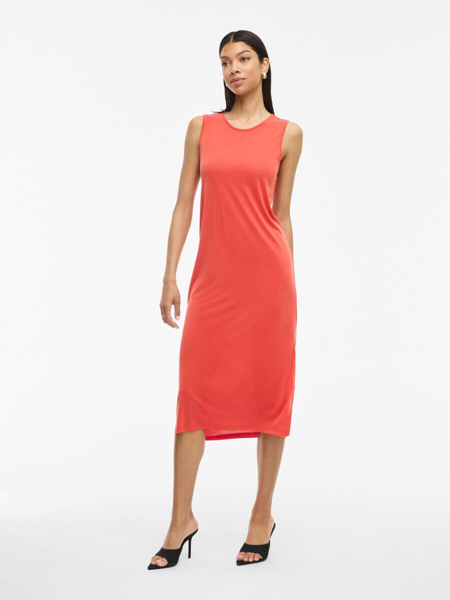 VILA SLEEVELESS MIDI DRESS, Aurora Red, highres - 14101675_AuroraRed_003.jpg