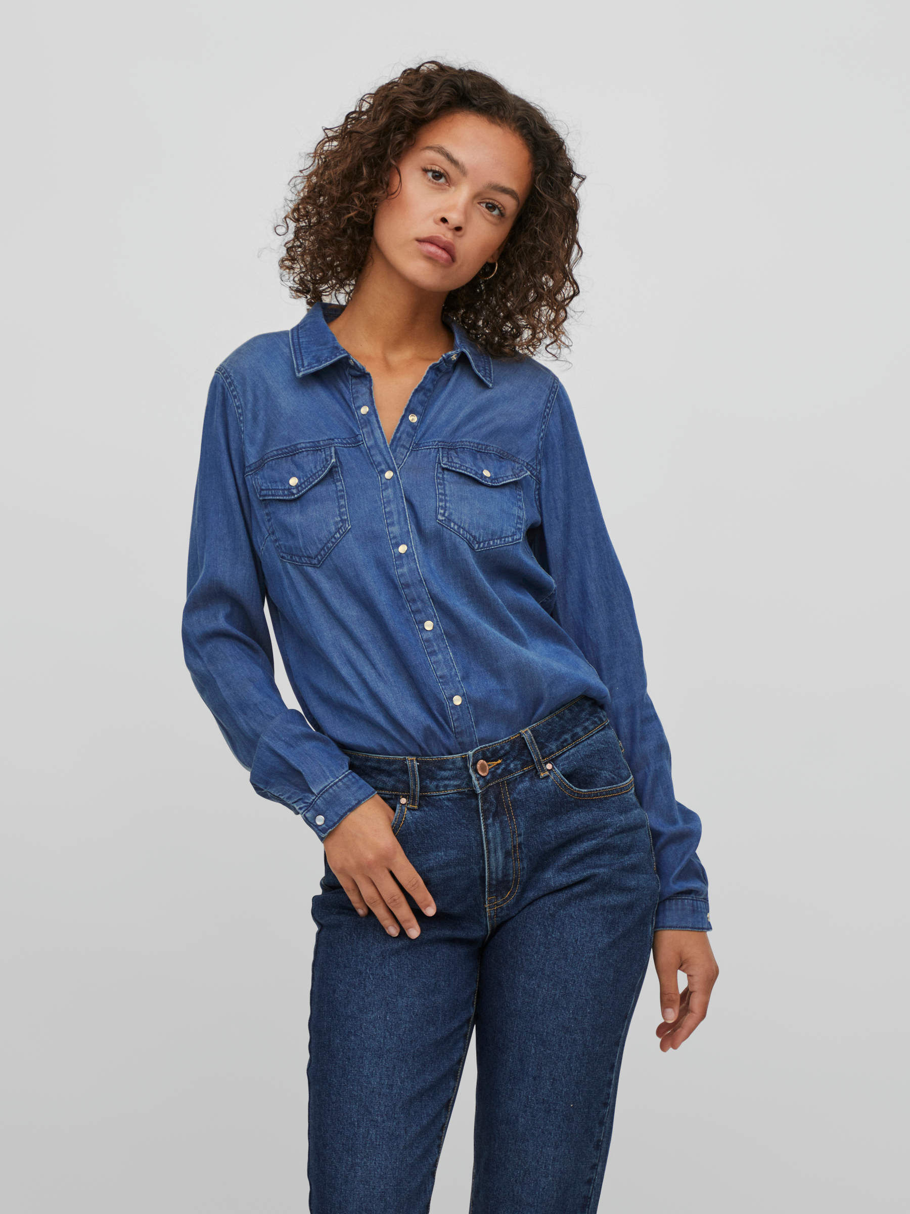 TALL - DENIM SHIRT (Blue) | Vila