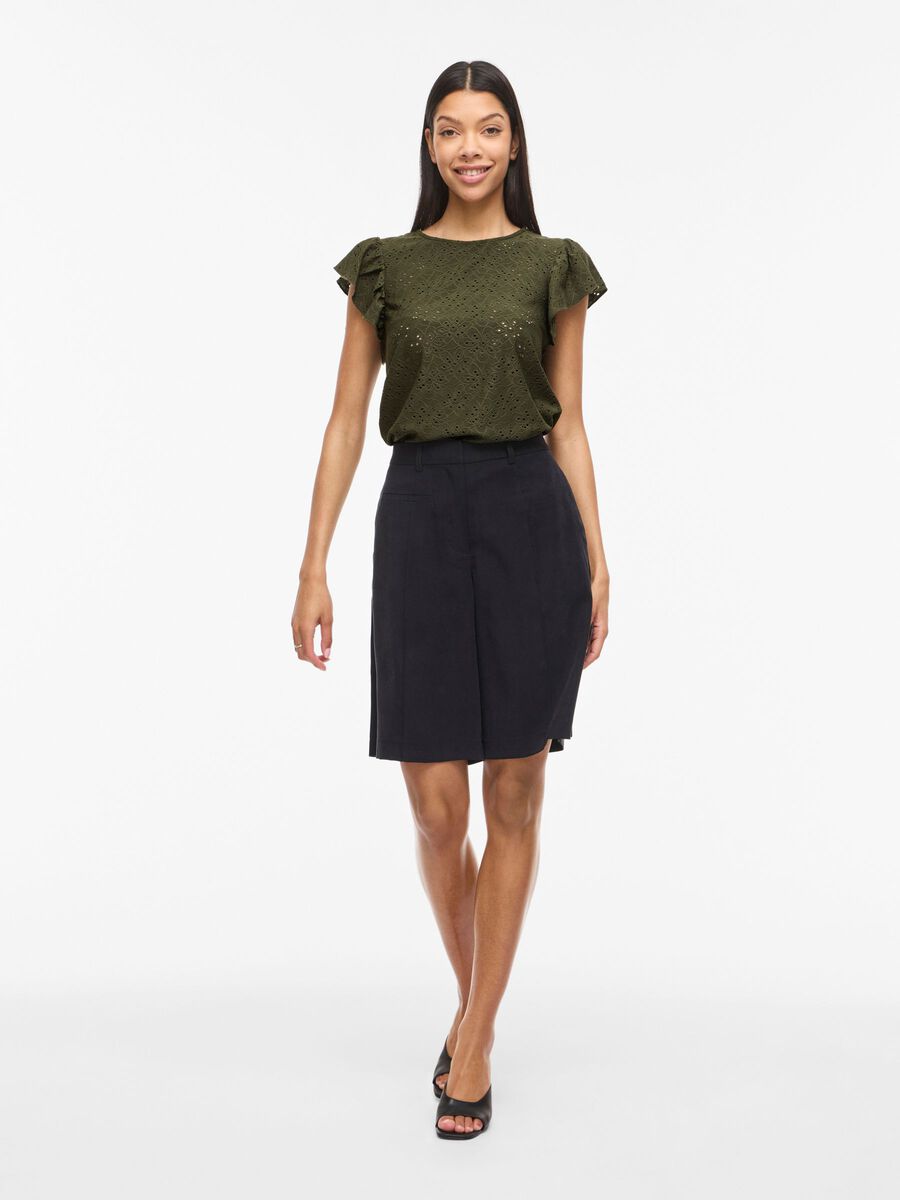 Carousel image - VIKAWA RONDE HALS TOP MET KORTE MOUWEN, Deep Depths | 4