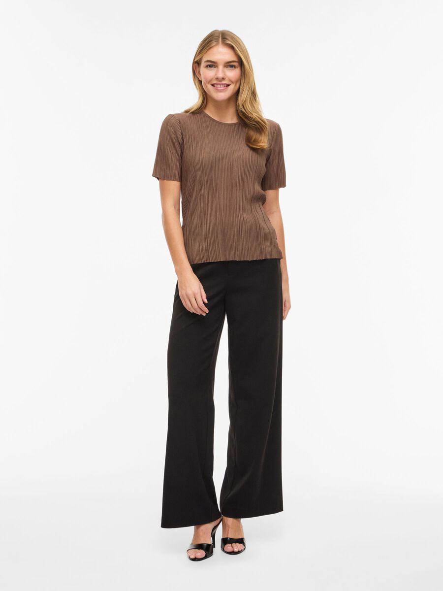 Carousel image - VIPLISA PLEATED SHORT SLEEVED TOP, Fossil | 4