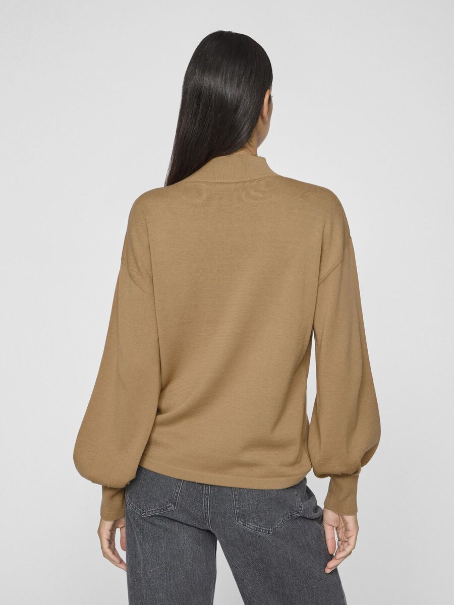 VILA HIGH NECK STRICKPULLOVER, Tannin, highres - 14109866_Tannin_004.jpg