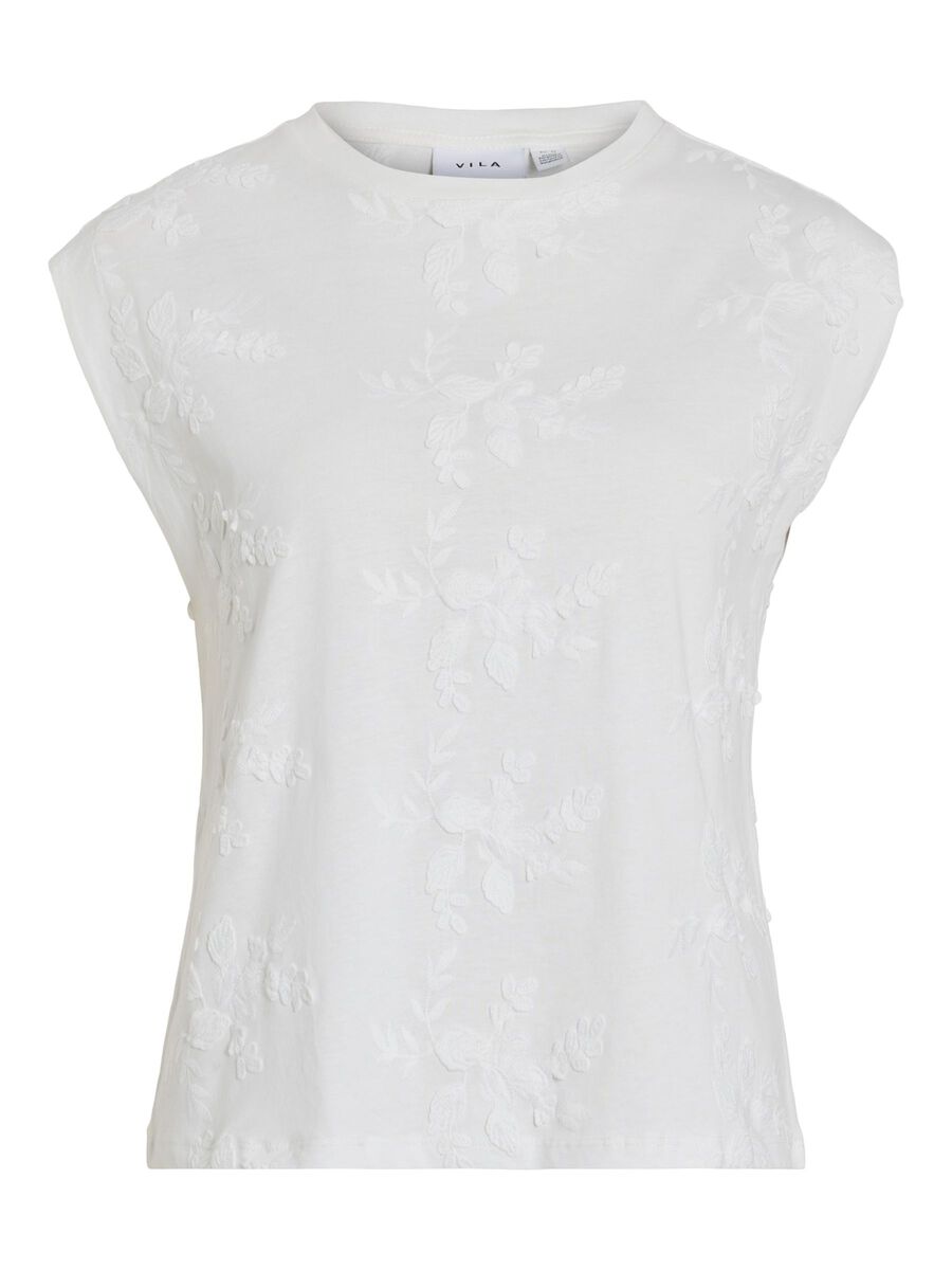 VILA ROUND NECK SLEEVELESS TOP, Snow White, highres - 14104240_SnowWhite_001.jpg