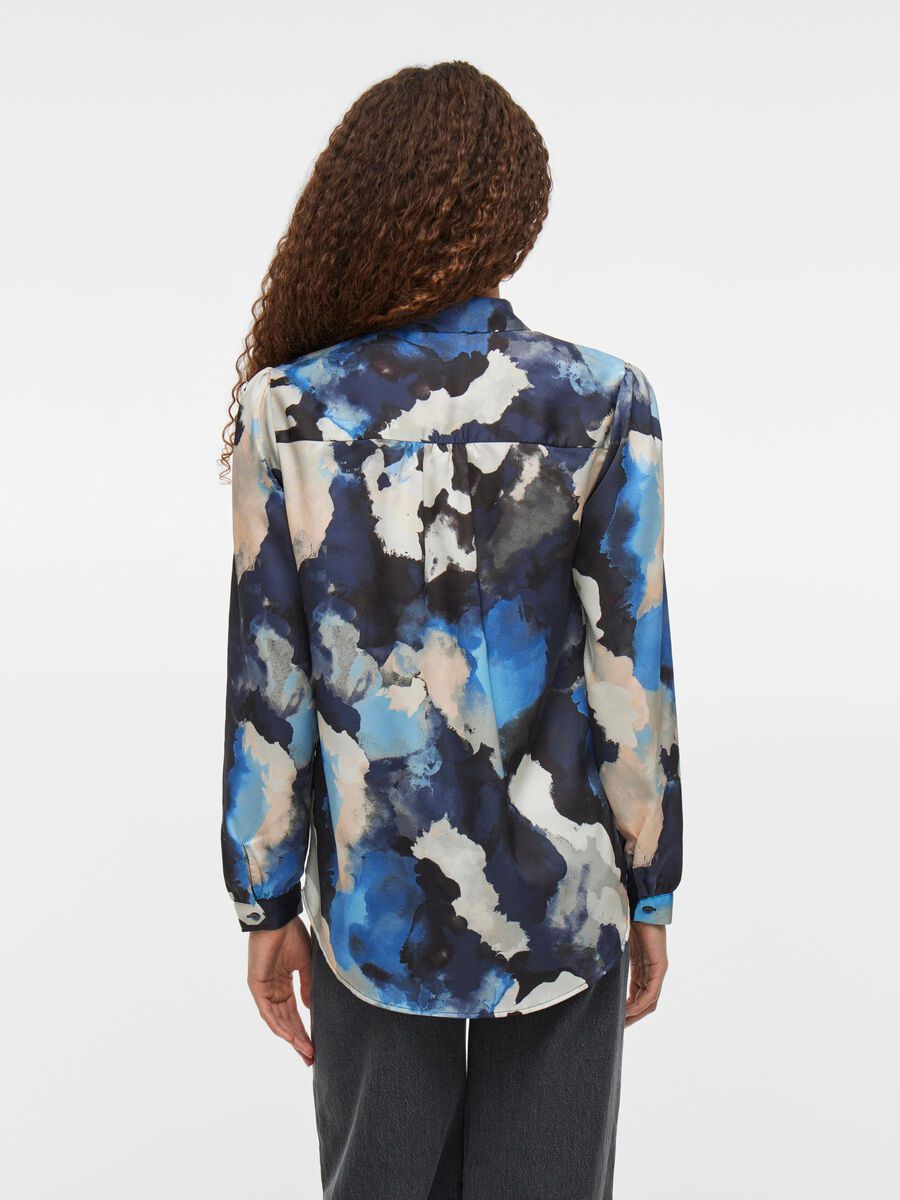 VILA VIELLETTE LONG SLEEVED SHIRT, Navy Blazer, highres - 14063320_NavyBlazer_1193678_004.jpg