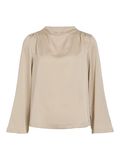 VILA HIGH NECK LONG SLEEVED TOP, Cement, highres - 14102733_Cement_001.jpg