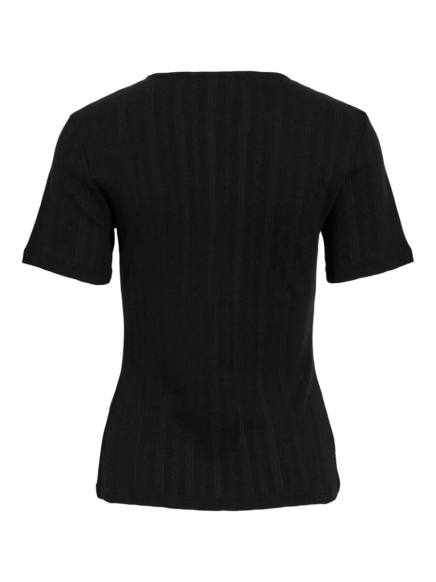VILA ROUND NECK SHORT SLEEVED TOP, Black Beauty, highres - 14101755_BlackBeauty_002.jpg