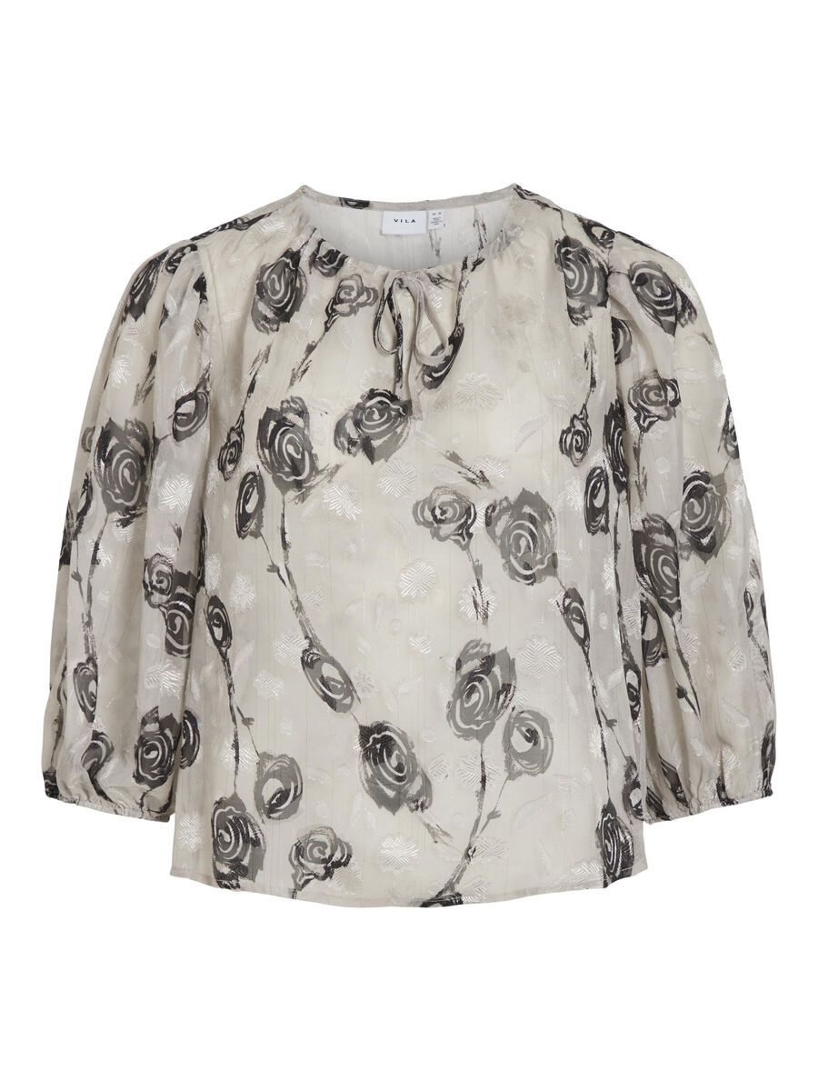 VILA PRINTED 3/4 SLEEVED TOP, Birch, highres - 14103168_Birch_1155082_001.jpg