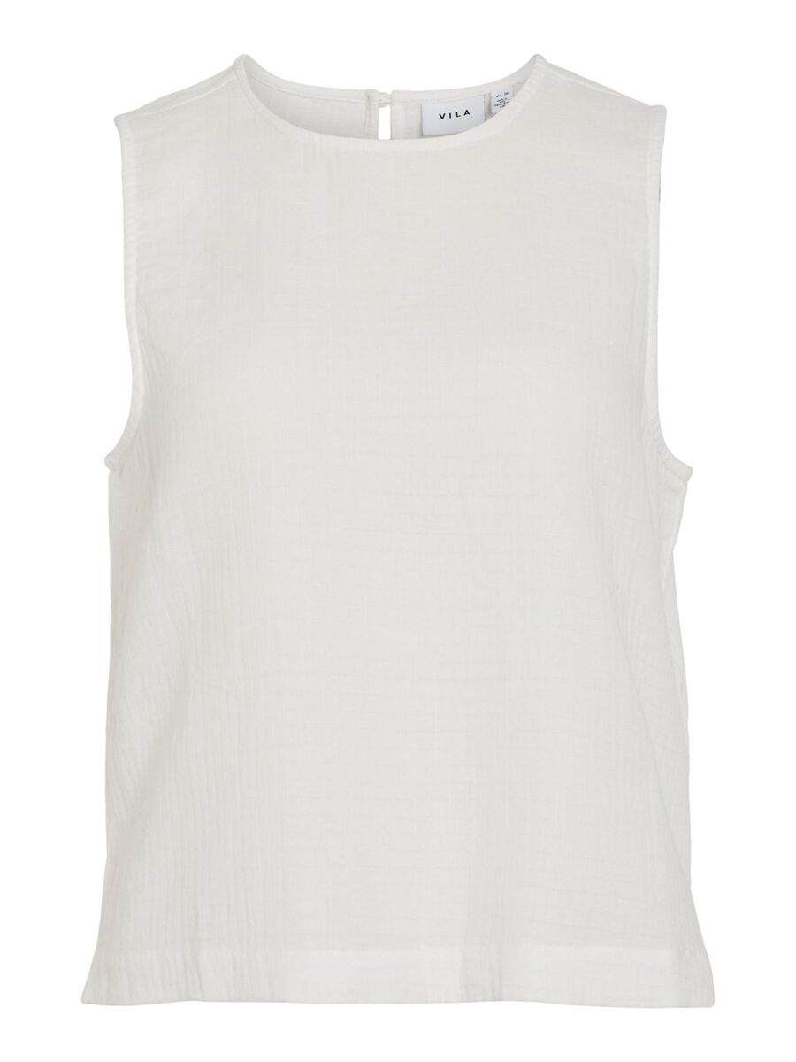 VILA ROUND NECK SLEEVELESS TOP, Snow White, highres - 14105425_SnowWhite_001.jpg
