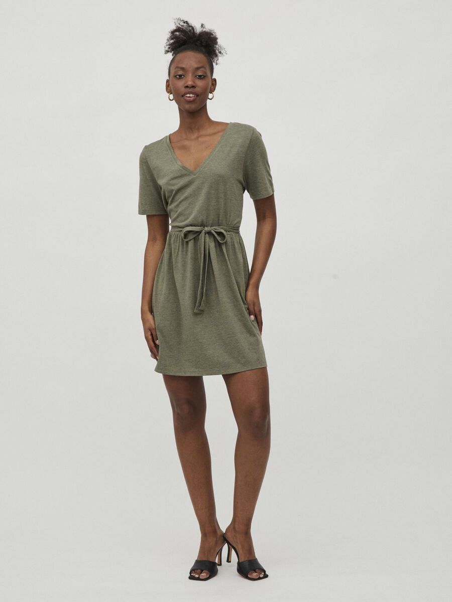 Vila SHORT SLEEVED MINI DRESS, Four Leaf Clover, highres - 14075086_FourLeafClover_003.jpg