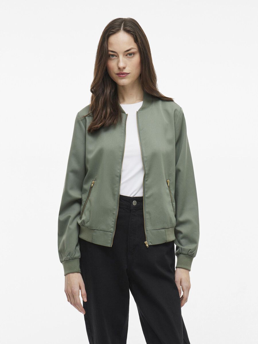 VILA ZIPPER BOMBER JACKET, Laurel Wreath, highres - 14107223_LaurelWreath_1186626_003.jpg