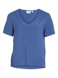 Vila SHORT-SLEEVED V-NECK TOP, Federal Blue, highres - 14079533_FederalBlue_001.jpg