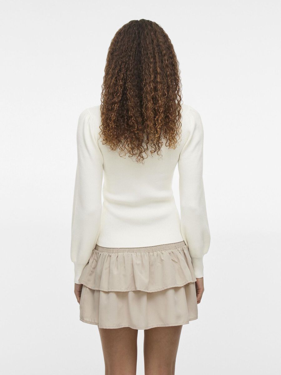 VILA V-NECK KNITTED TOP, Cloud Dancer, highres - 14104962_CloudDancer_004.jpg
