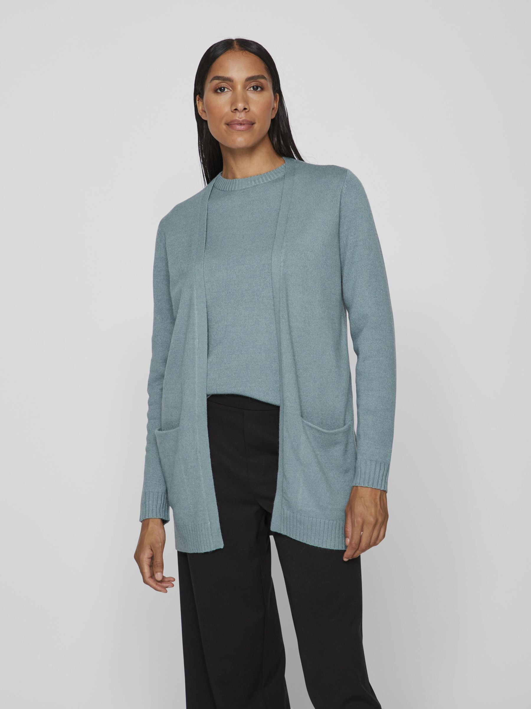 BASIC KNITTED CARDIGAN Blue VILA