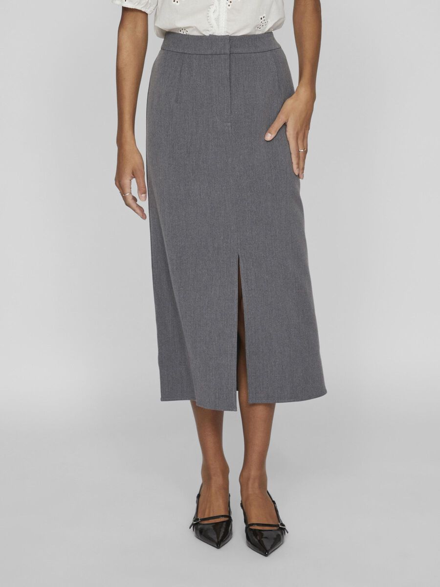 VILA HIGH WAIST MIDIROCK, Medium Grey Melange, highres - 14099994_MediumGreyMelange_003.jpg