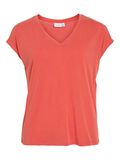 VILA VIMODALA V-NECK SHORT SLEEVED TOP, Paprika, highres - 14074847_Paprika_001.jpg