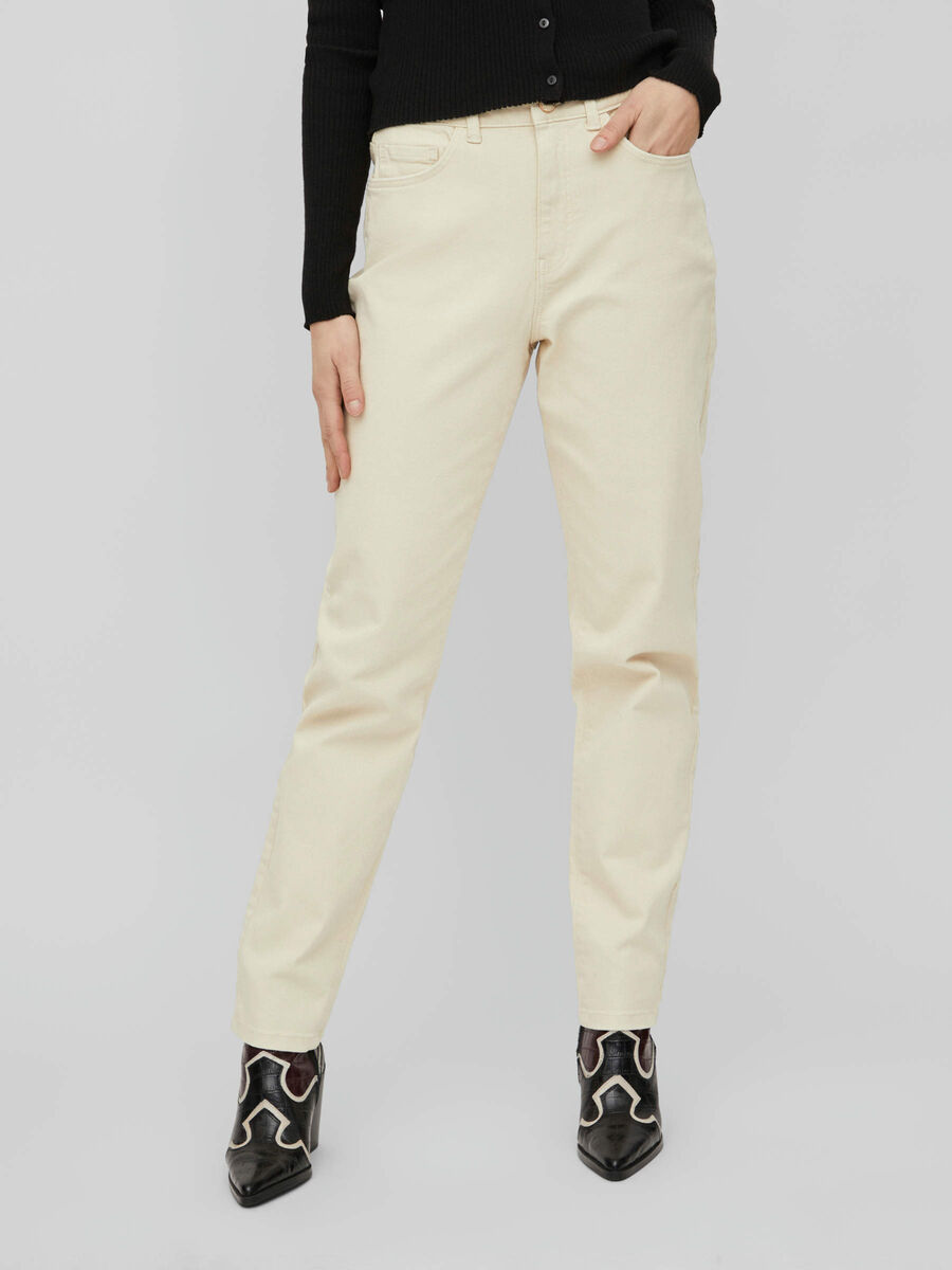 Vila HIGH-WAIST MOM JEANS, Birch, highres - 14080821_Birch_003.jpg