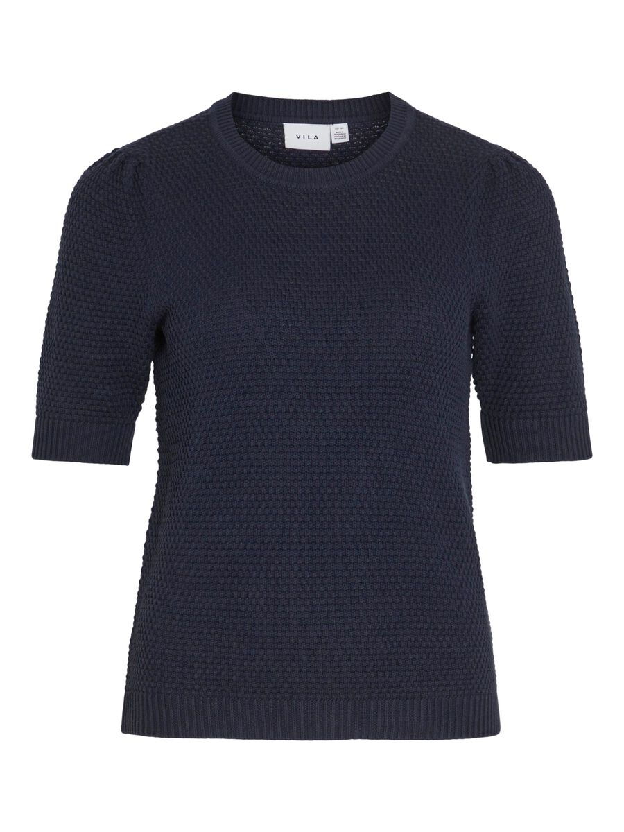 Product carousel image - &Agrave; MANCHES COURTES TOP EN MAILLE, Navy Blazer | 2