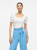 VILA SQUARE NECK SHORT SLEEVED TOP, Snow White, highres - 14108367_SnowWhite_003.jpg
