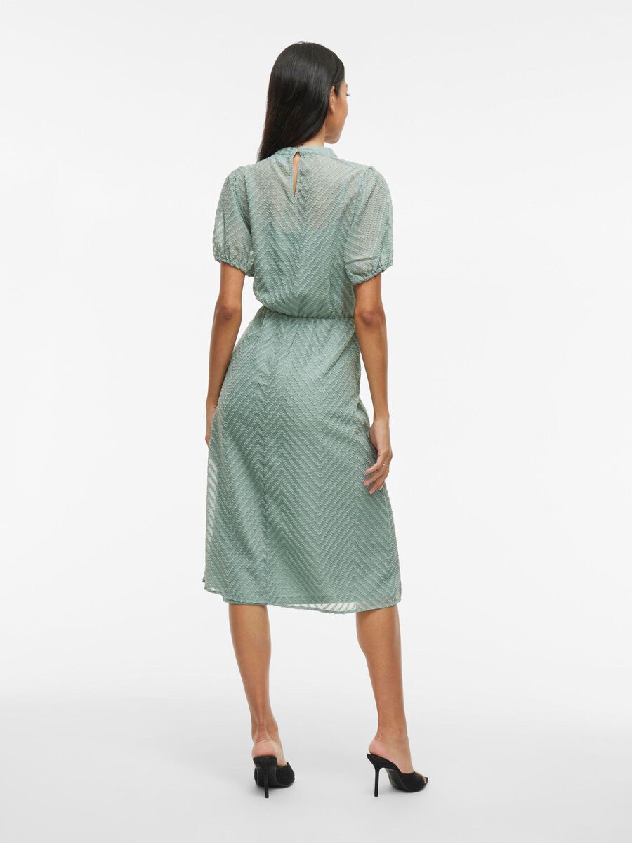 VILA SHORT SLEEVED MIDI DRESS, Green Milieu, highres - 14109683_GreenMilieu_004.jpg