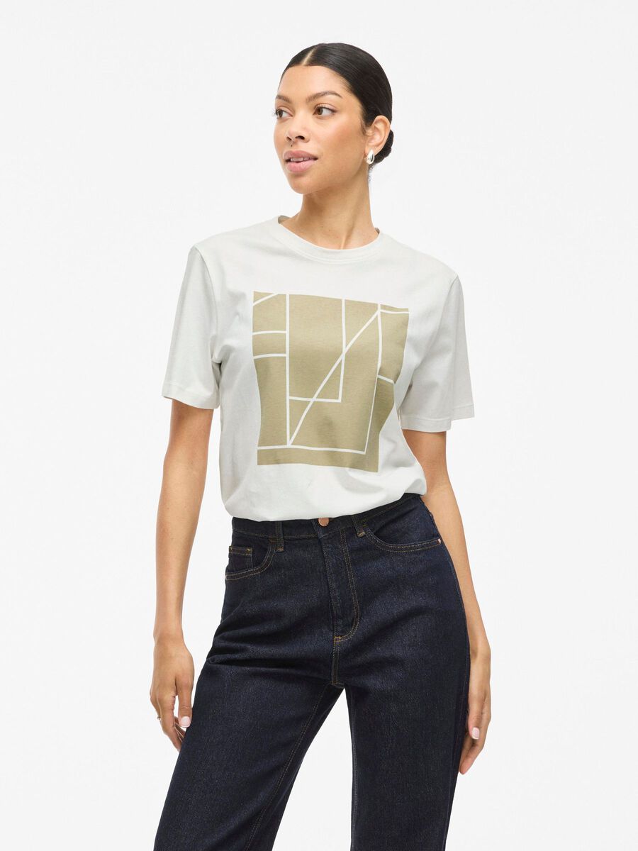 VILA VISYBIL RUNDHALS T-SHIRT, Snow White, highres - 14108443_SnowWhite_1199294_003.jpg