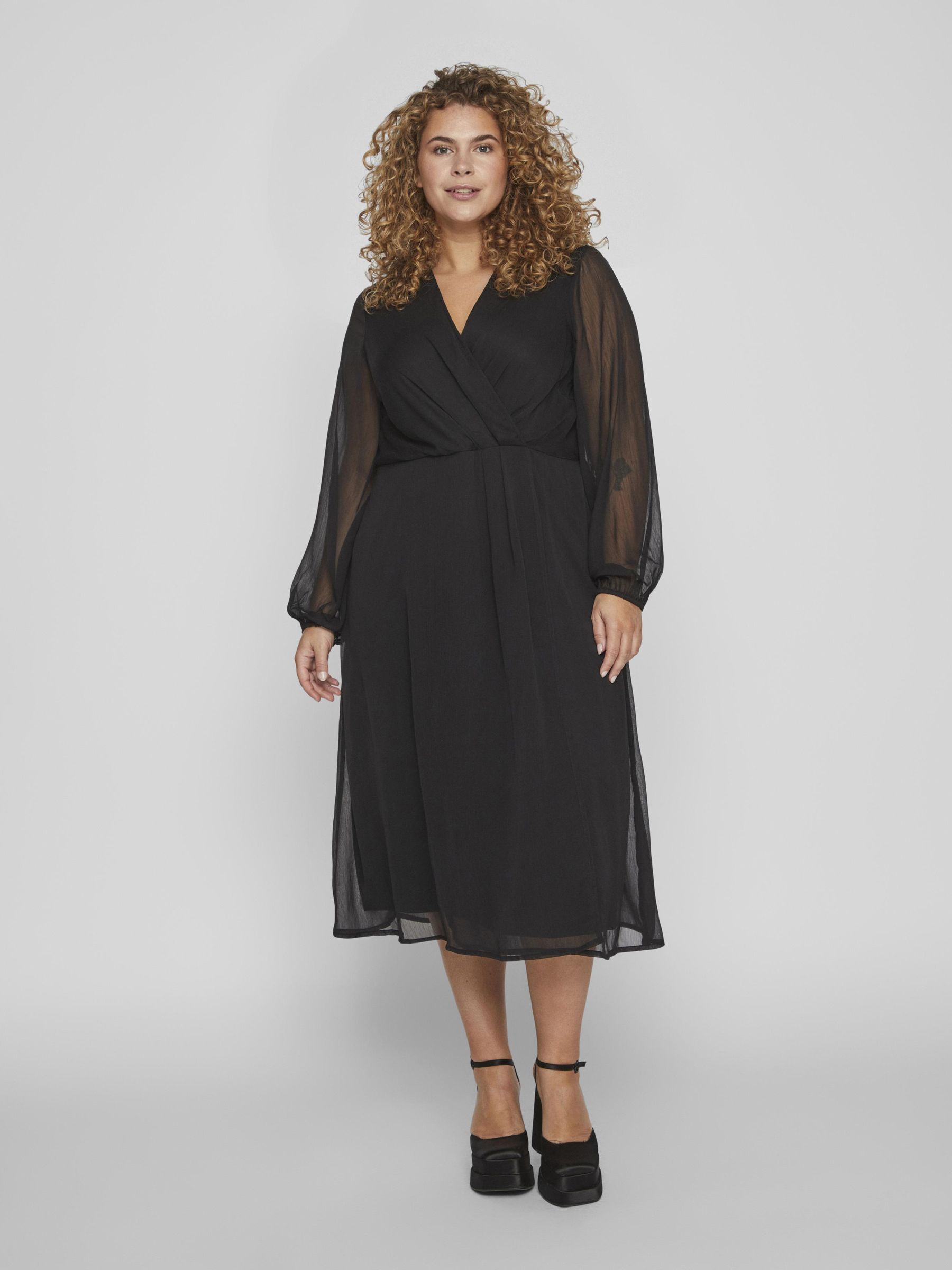 Black curve midi top dress