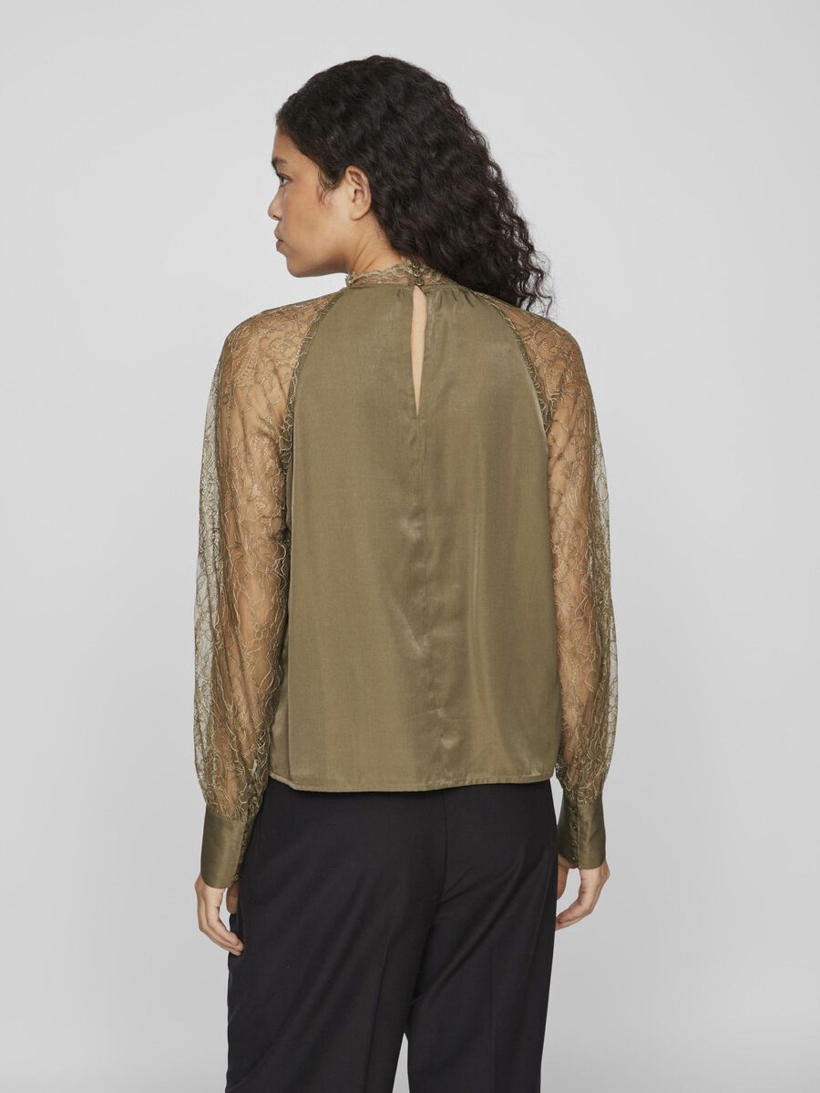 VILA LACE LONG SLEEVED TOP, Burnt Olive, highres - 14103185_BurntOlive_004.jpg