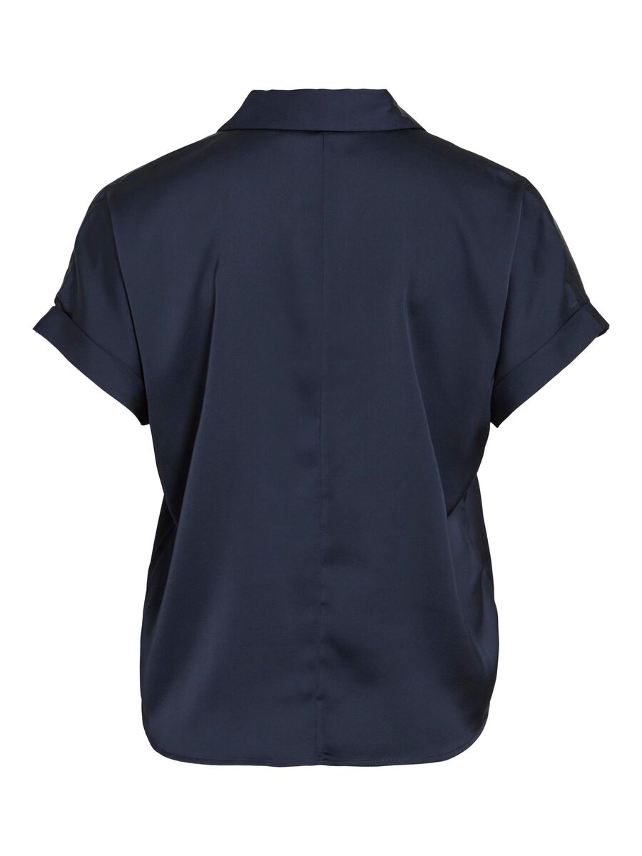 VILA VIENNA SHORT SLEEVED SHIRT, Navy Blazer, highres - 14107405_NavyBlazer_002.jpg