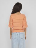 Vila SHORT SLEEVED KNITTED TOP, Shell Coral, highres - 14097270_ShellCoral_004.jpg