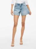 VILA VIJAF MID WAIST DENIM SHORTS, Light Blue Denim, highres - 14111887_LightBlueDenim_1233481_003.jpg