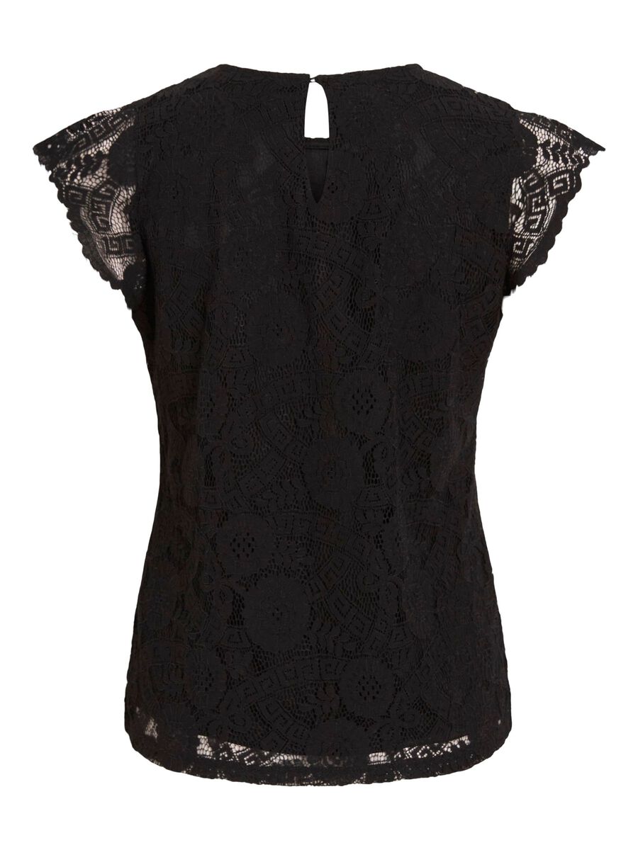 VILA VIMYNTE LACE SHORT SLEEVED TOP, Black, highres - 14112803_Black_002.jpg