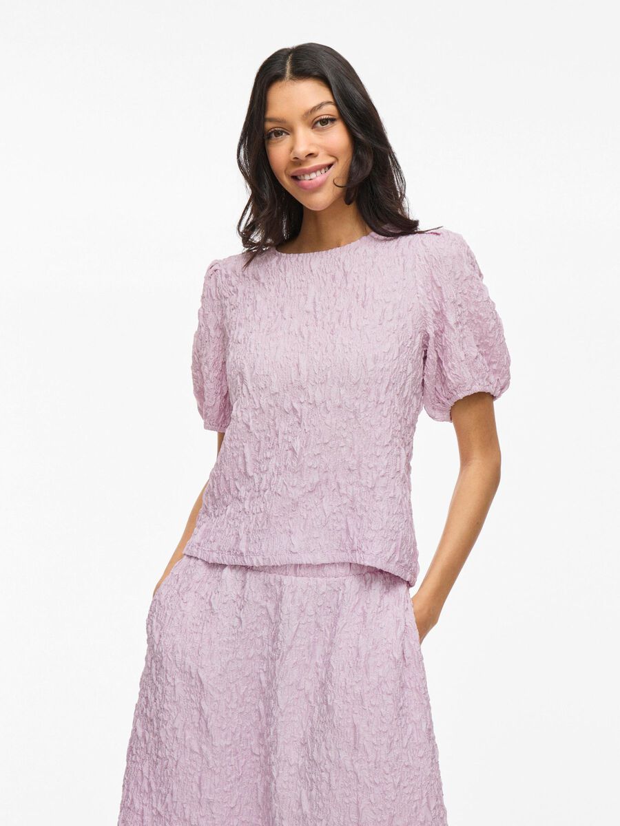 VILA ROUND NECK SHORT SLEEVED TOP, Winsome Orchid, highres - 14104020_WinsomeOrchid_003.jpg