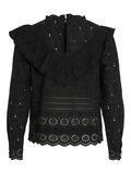 Vila RUCHES SHIRT MET LANGE MOUWEN, Black, highres - 14078939_Black_002.jpg