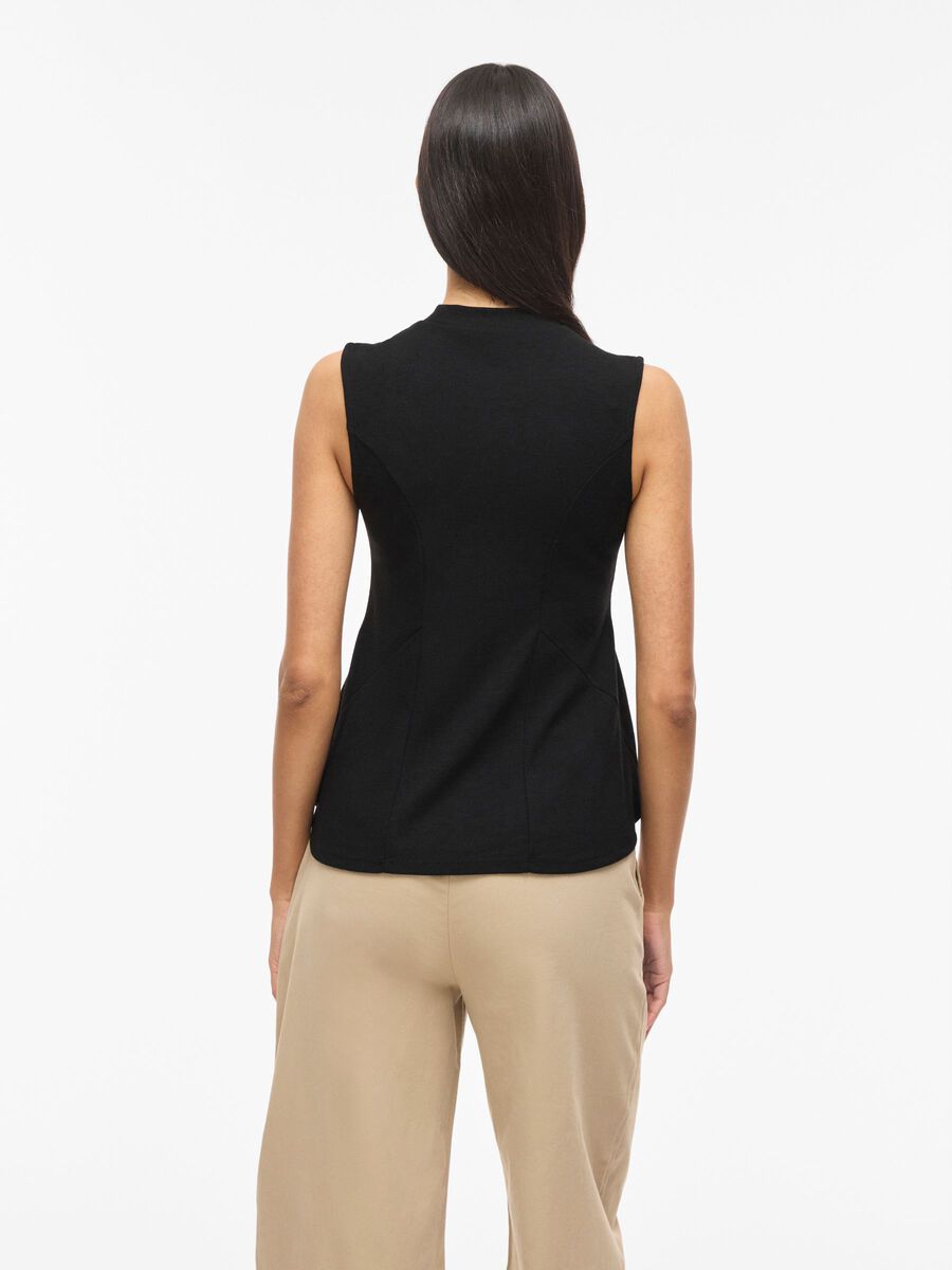 Product carousel image - VIANNI HIGH NECK SLEEVELESS TOP, Black | 2
