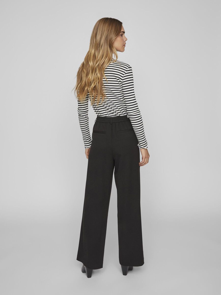 VILA VIVARONE HIGH WAIST PANTALONI GAMBA AMPIA, Black, highres - 14087407_Black_004.jpg