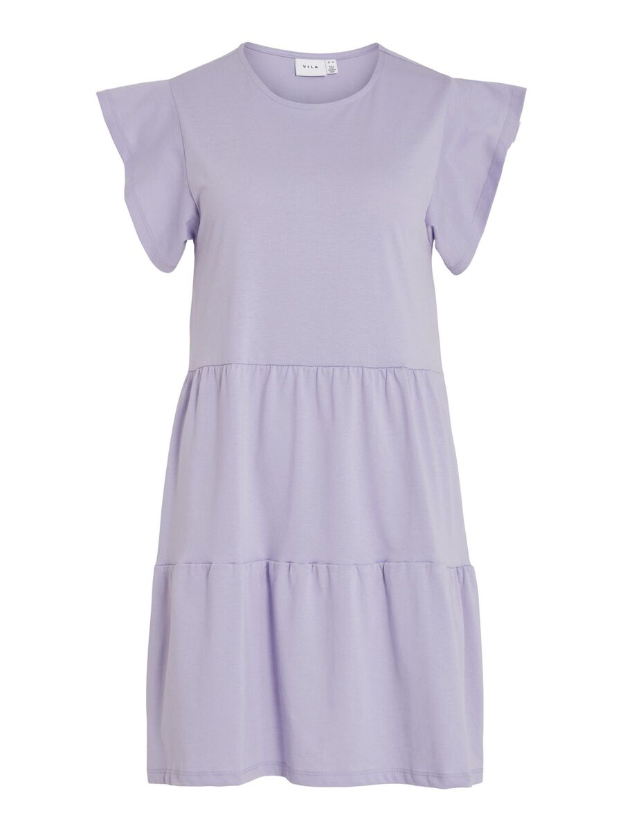 Vila SHORT-SLEEVED SHORT DRESS, Lavender, highres - 14087541_Lavender_001.jpg
